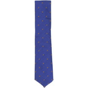Altea Milano Men's Navy / Sky Blue Silk and Cotton Floral Necktie - One Size
