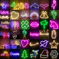 thumbnail image 2 of 81 Styles LED USB Neon Sign Light Wall Hanging Neon Sign Hanging Lamp Fruit Shaped Tree Deer for Party Christmas Gift Room Home, 2 of 5