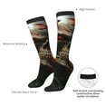 thumbnail image 4 of Naloa Cyberpunk Skull American Flag Knee Socks, High Socks Long Stretchy Sock Women Knee High Stocking, Long Socks for Women, 4 of 6