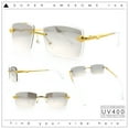 thumbnail image 2 of Serpent Snake Arm Rimless Rectangle Luxury Gangster Sunglasses Gold - Clear Mirror, 2 of 7