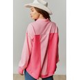 thumbnail image 2 of Women's Peach Blossom Two Tone Waffle Knit Buttoned Shacket - [ZhiHiMeRi] | (US 4-6)S, 2 of 12