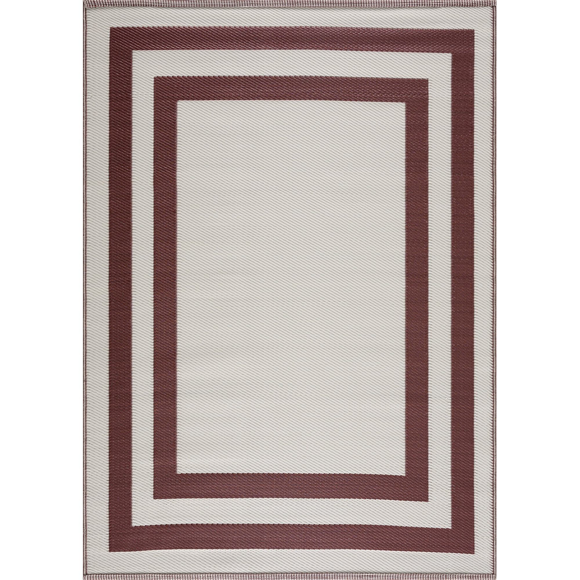 Playa Rug Brown & Crème Indoor/Outdoor Tightly Woven, 5' x 7', Fade-Resistant/Easy to Clean