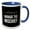 Blue/White, variant on 3drose, Most Likely to Manage the Mischief. White on Black Background., 15oz Mug
