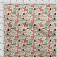 thumbnail image 4 of oneOone Cotton Cambric Pale Orange Fabric Dog Cartoon Sewing Material Print Fabric By The Yard 56 Inch Wide-W2, 4 of 6