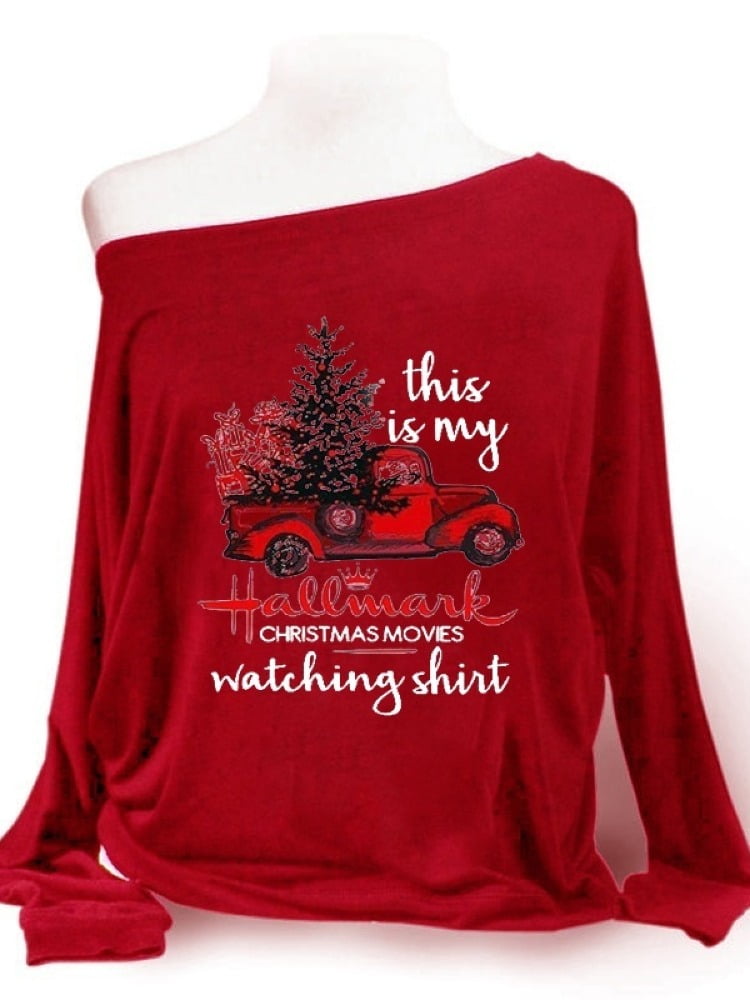 one shoulder christmas sweater