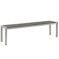 thumbnail image 5 of Modern Contemporary Urban Outdoor Patio Balcony Garden Furniture Side Dining Chair Bench and Table Set, Aluminum Metal Steel, Grey Gray, 5 of 6