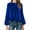 Blue women's long sleeve crop top a1, variant on Women's Long Sleeve Crop Top Round Neck Pleated Blouse Elegant Casual Basic Solid Vacation Fashion Tops, Orange L