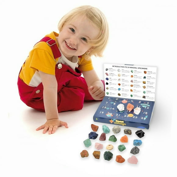 Decoraciones navideñas, adornos navideños, regalos de Navidad, calendario de Navidad con 24 cristales, regalos para niños, juego de cristales.