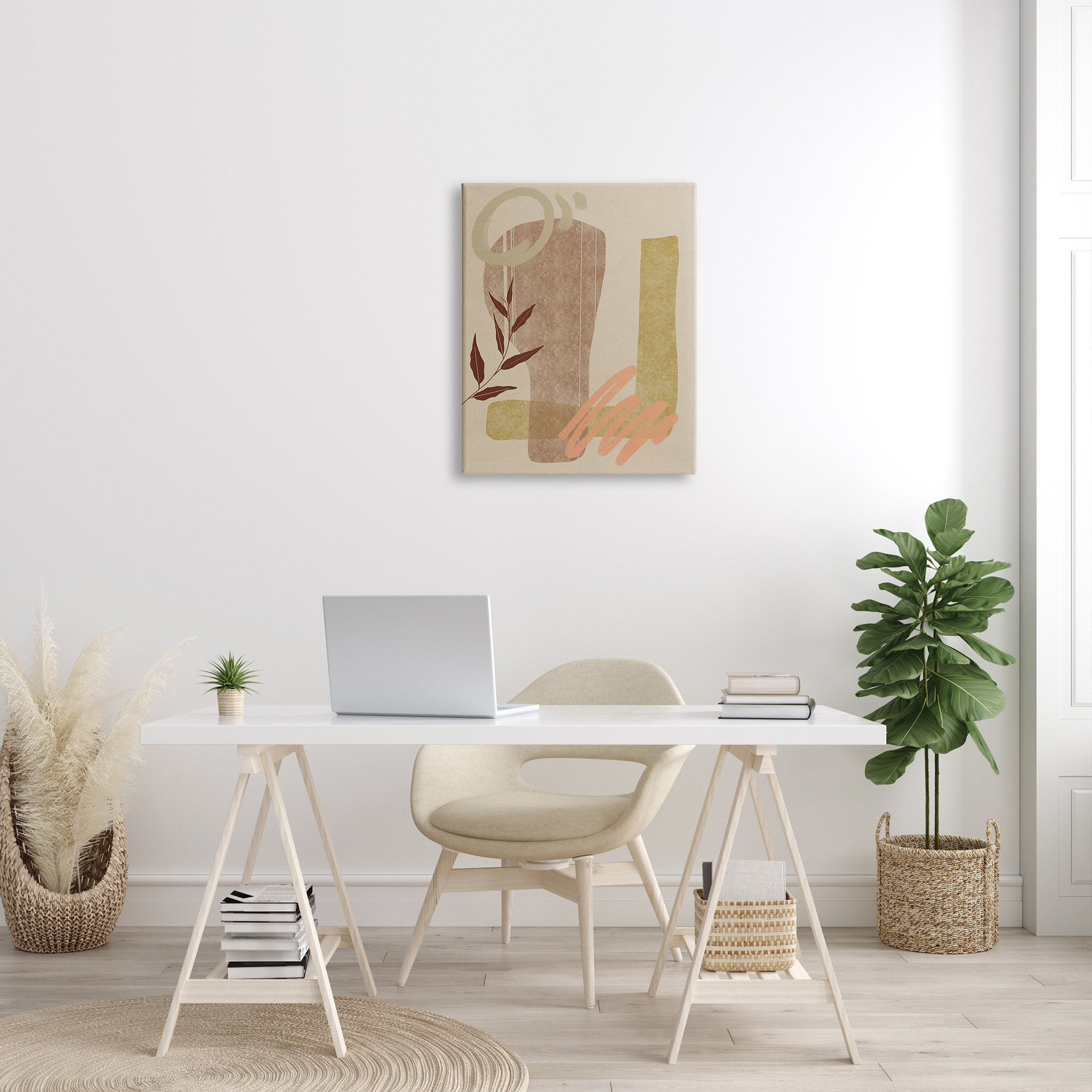 Stupell Indtries Abstract Shapes and Scribbles Brown Tone Desert Plant,24 x 30,Design by Nicholas Holman&nbsp;