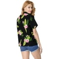thumbnail image 7 of HAPPY BAY Hawaiian Shirts Womens Floral Summer Beach Party Blouse Shirt Tropical Blouses Short Sleeve Vacation Tops Casual Dress Shirts Dresses for Women L Tiny Lily, Black, 7 of 7