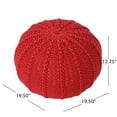 thumbnail image 4 of GDF Studio Agatha Modern Knitted Cotton Round Pouf, Red, 4 of 5