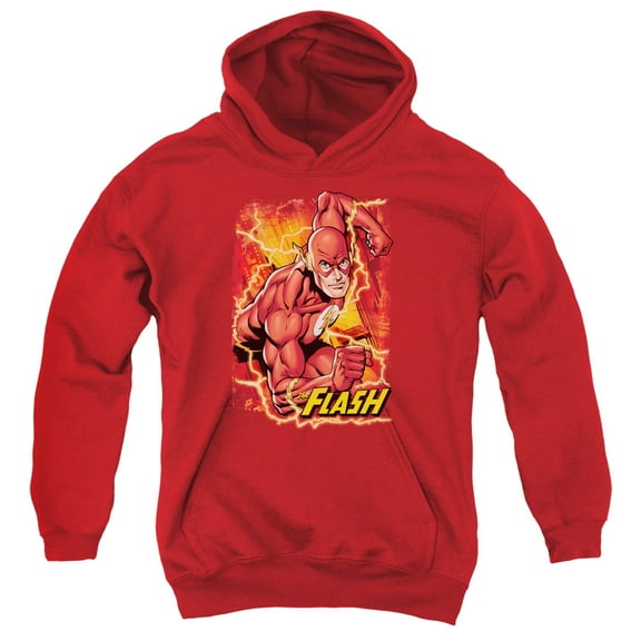 Jla - Flash Lightning - Youth Hooded Sweatshirt - X-Large