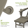 thumbnail image 3 of Folding Adirondack Chair with Adjustable Back&Ottoman for Deck Patio Outdoor HDPE Lawn Chair,Brown, 3 of 7