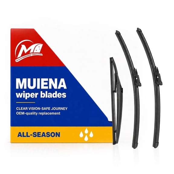MUIENA Windshield Wipers Replacement for Ford Focus 2012-2018,OEM Quality Premium All-Season Front Rear Wiper Blades-28" 28" 12"(Pack of 3)
