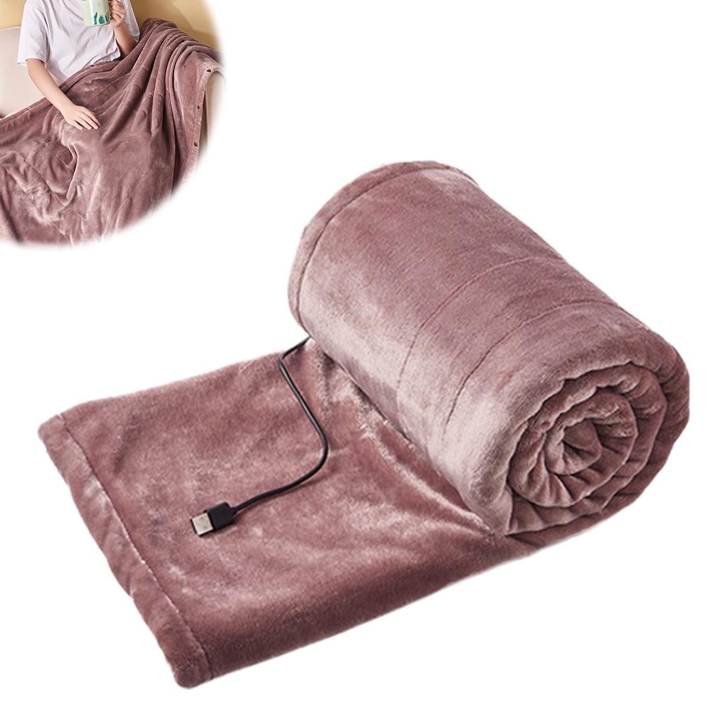 Cordless Heated Throw Blanket Made of Flannel for Couch, Bed, Desk, Travel, Camping and Outdoor Use