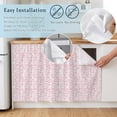 thumbnail image 4 of Farmhouse Small Sink Skirt, Bathroom Vanity Cabinet Adhesive Curtain, Rustic Minimalist Floral Pattern Pink Utility Under Sink Cover Decorative Kitchen Cabinet Curtains 10"x11", 4 of 8