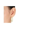 thumbnail image 3 of Gem & Harmony 10K Yellow Gold Flat Hoop Earrings (40mm) for Women, 3 of 4
