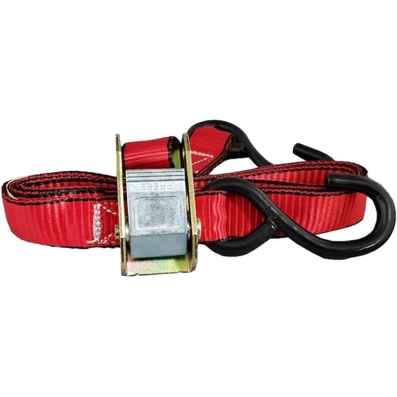 Everest 1"x15' Red Standard Cam Buckle w/ S Hooks 400lbs WLL