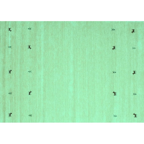 Ahgly Company Indoor Rectangle Solid Turquoise Blue Modern Area Rugs, 5' x 8'