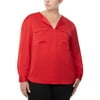 Jones New York Women's Utility Blouse Red Size 1X