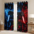 thumbnail image 2 of Homewish Glowing Neon Gaming Controller Kitchen Curtains,Game Pad Theme Black Out Curtains Pack of 2 (42x63 Each),Blue Red, 2 of 6