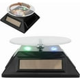 thumbnail image 1 of Motorized Rotating Display Stand, Solar-Powered LED Light Turntable with 360 Degree Rotation for Jewelry Watch Phone 3D Model Display, 1 of 8