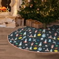 thumbnail image 4 of Salouo Rocket Space Christmas Tree Skirt 30" Farmhouse Christmas Decorations Snowman Xmas Tree Skirt Tree Mat for Holiday Party Decor, 4 of 8