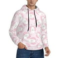 thumbnail image 2 of Pofeuu Cute Rabbit Print Mens Casual Hooded Collar Drawstring Hoodies Pullover Sweatshirts Casual Long Sleeve Shirts-Large, 2 of 7