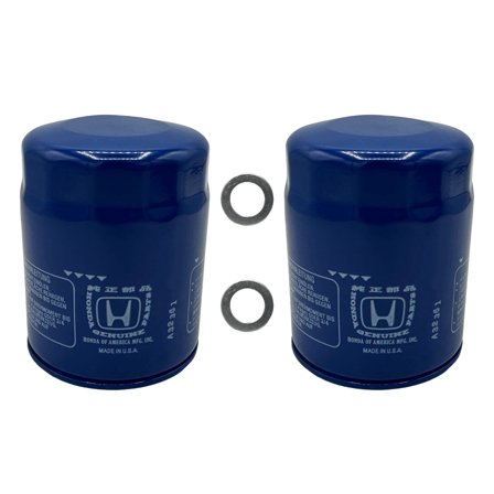 Cyclemax 2 Pack for Honda Genuine OEM Authentic Oil Filter includes 14mm Washers