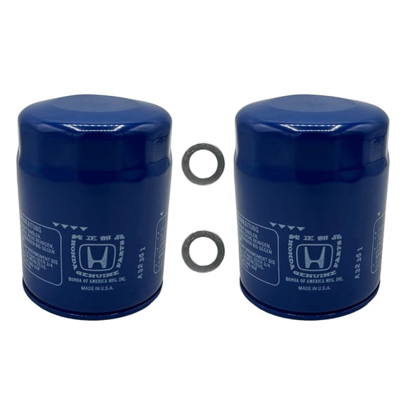 Cyclemax 2 Pack for Honda Genuine OEM Authentic Oil Filter includes 14mm Washers