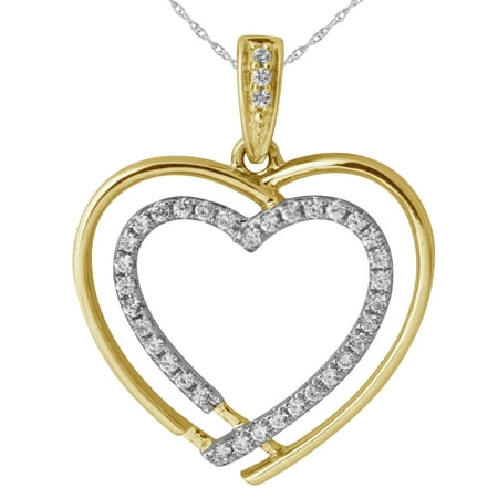 1/4ct Diamond Heart Pendant in 10K Gold