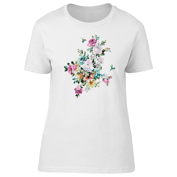 Cute Flowers, Vintage Spring T-Shirt Women -Image by Shutterstock, Female Medium