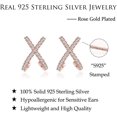 thumbnail image 6 of Solid 925 Sterling Silver CZ Cuff Piercing Stud Earrings Wraps for Women Teens X Criss Cross Cuff Earrings Huggie Hoops, 6 of 13