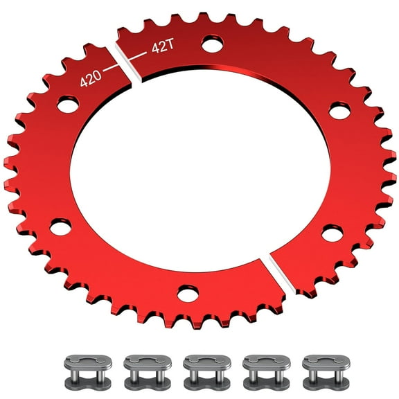 Go Kart Split Sprocket 420 Chain 42 Tooth Rear Mini Bike Sprocket Fit for Predator 301cc 420cc 212cc 196cc 79cc 97cc 100cc 2.8hp 3.0hp 6.5hp 13hp Engine Aluminum Universal Powersports Parts