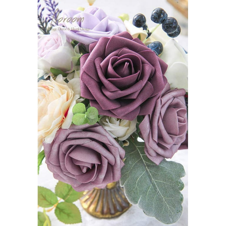 Floroom 50pcs Artificial Foam Roses - Real Looking Blush Pink Fake Flowers With Stems For DIY Wedding, Centerpieces, Decor 1 thumbnail image