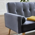 thumbnail image 4 of Modern Cozy Futon Sofabed Soft Upholstery Loveseat, 2 Seaters Sofa Convertible to Sleeper Couch Bed for Apartment Office Small Space Living Room Furniture Sets,Dark Gray, 4 of 7