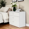thumbnail image 3 of Tcbosik 3 Drawer Nightstand, Modern Bedside Table, End Table for Bedroom, Living Room, Easy Assembly, White, 3 of 10