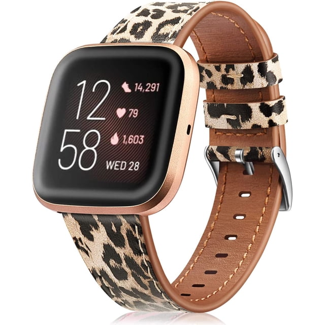 s Compatible avec Fitbit Versa 2 / Versa/Versa Lite, Accessoires de Remplacement en Cuir Véritable