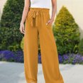 thumbnail image 1 of Pantalones Elegantes Pantalones plisados ​​cómodos de lino de algodón Traje de dama de oficina de damas sueltas (Amarillo XXL) Cgtredaw para Mujer Amarillo T S, 1 of 6
