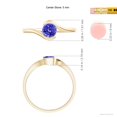 thumbnail image 4 of ANGARA Natural Semi Bezel-Set Solitaire Round Tanzanite Bypass Ring in 14K Yellow Gold for Women (Size-5mm) | December Birthstone, Anniversary, Jewelry Gift for Women | Natural Tanzanite Ring, 4 of 9