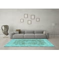 thumbnail image 3 of Ahgly Company Indoor Round Abstract Light Blue Modern Area Rugs, 3' Round, 3 of 4