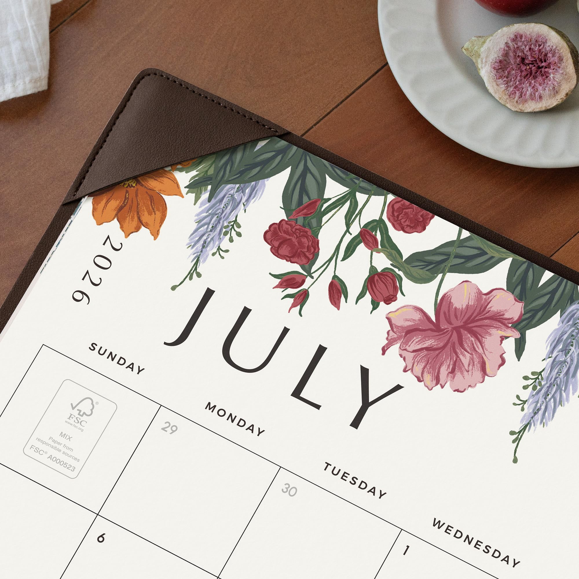 Desk Calendar 2026 With Desktop Mat  Large Pad 22 X 17 Inch Runs From July 2026 To December 2027 Classic Floral Design 2026 For Home School And Office (dark Coffee)