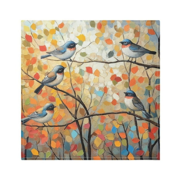 Napkin Satin Napkin 20*20Inchx1 Kitchen Towel Dinner Plate Towel Decorative Towel Napkin Tea Towel Suitable For Kitchen Table Colorful Trees Pretty Birds