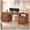 Brown, variant on 62'' Executive Desk with 3 Drawers and Storage Cabinet,Farmhouse Computer Desk for Home Office, Study Writing Table (Black+Brown)