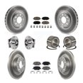 thumbnail image 1 of Transit Auto Front Rear Wheel Hub Bearings Assembly Coated Disc Brake Rotors and Ceramic Pads Kit (10Pc) for Car 2016-2018 Fiat 500X AWD - Left Right Side (Driver Passenger) KBB-123240, 1 of 10