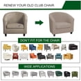 thumbnail image 4 of CHUNTIAN 2 Piece Club Chair Slipcover Stretch Barrel Chair Covers Solid Tub Chair Slipcovers Soft Armchair Covers Removable Furniture Protector Arm Chair Cover for Living Room,Green, 4 of 5