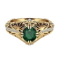 thumbnail image 2 of Clearance Deals Rings for Women Women 14k Gold Natural Diamond Green Emerald Rings, 2 of 7