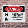 thumbnail image 4 of (2 Pack) Safety Glasses And Safety Shoes Required OSHA Danger Sign 18 Inch X 12 Inch Plastic Sign, Weather Resistant, UV Protected for Workplace, Business, and Construction Site, Made, 4 of 8
