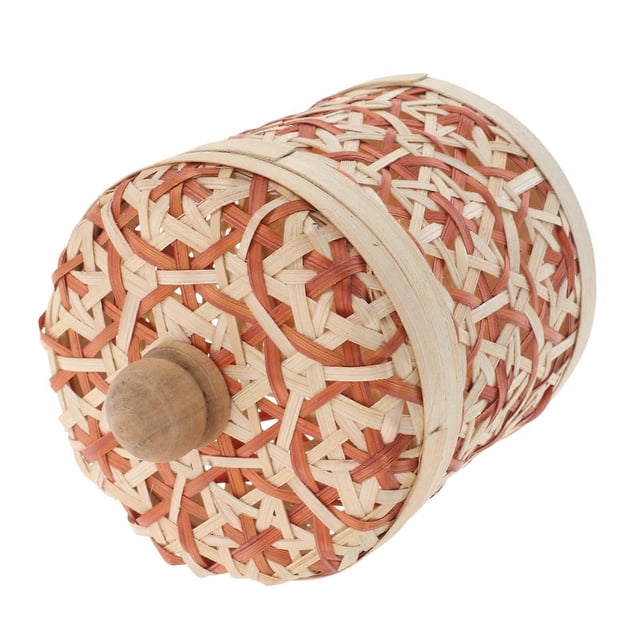 Bamboo Storage Jar, Elegant Organizer for Tea Bags Coffee and Small Items, Portable Size