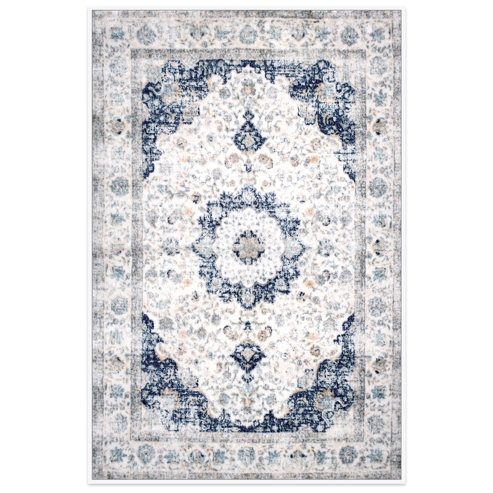 Meafeng 5'3" x 7'7" Area Rugs (5x8), Home Decor Non-Slip Carpets, Washable Rug for Bedroom Living Room, Blue